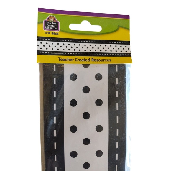 Teacher Created Resources Black And White Polka Dots Border 35 Feet  Border Trim - Picture 1 of 4